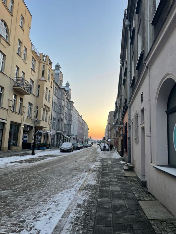 Centrum Poznania w śniegu