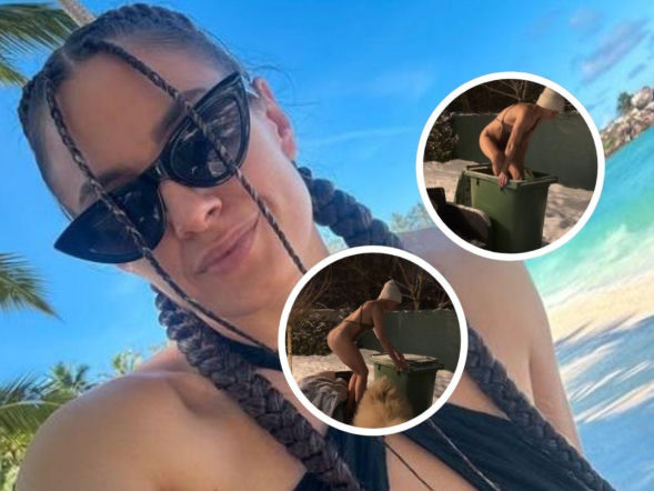 Karolina Owczarz z odsłoniętymi ultrazgrabnymi pośladkami weszła na mrozie do śmietnika! Co za fantazja