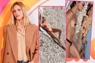 Długonoga Anja Rubik wyleguje się na plaży w minibikini. Później pokazała się topless!