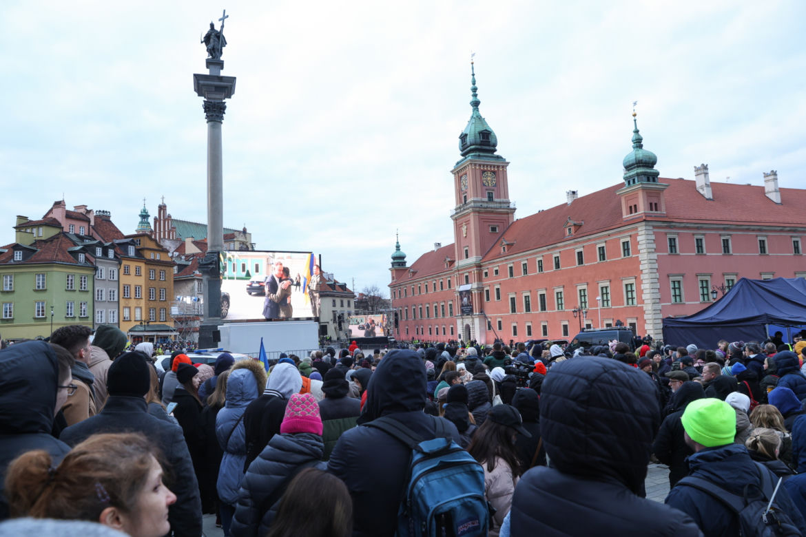 Wystąpienie Wołodymyra Zełenskiego na Zamku Królewskim w Warszawie