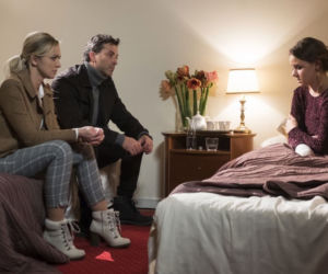 W rytmie serca 4 sezon odc. 47. Maria (Barbara Kurdej-Szatan), Piotr (Filip Bobek), Justyna (Nel Kaczmarek)