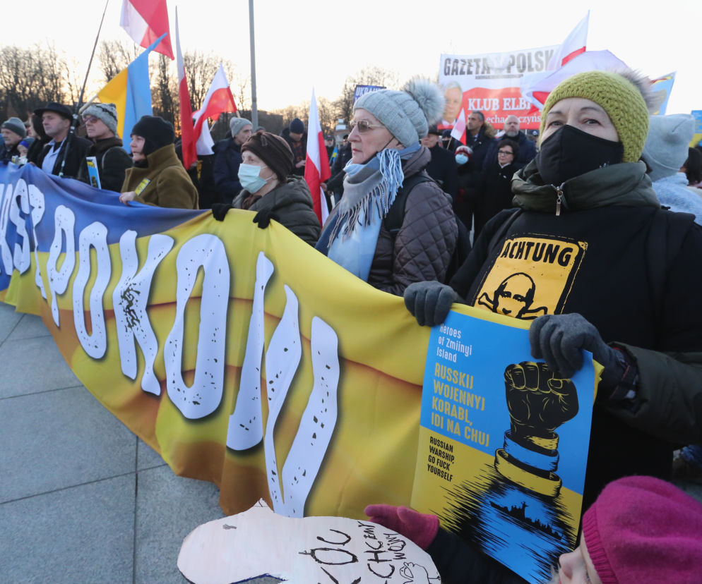 Kijów, Warszawa - wspólna sprawa!. Mieszkańcy stolicy na antywojennych protestach