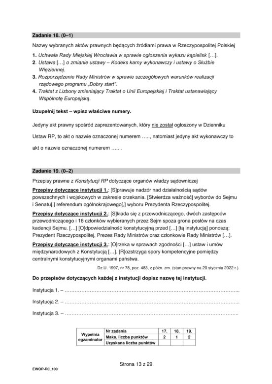 Matura 2022: WOS rozszerzony. Arkusze CKE, zadania, pytania. Poziom rozszerzony	