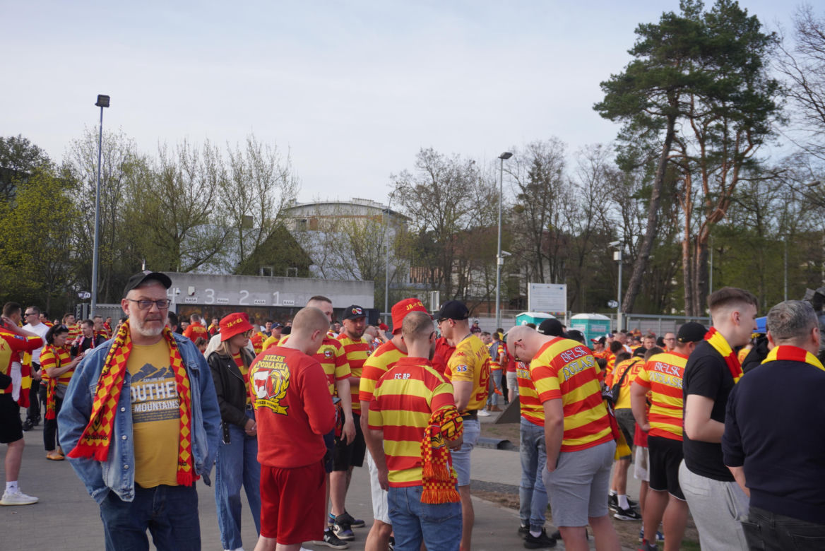 Kibice Jagiellonii Białystok przed meczem z Realem Betis 17.04.2025