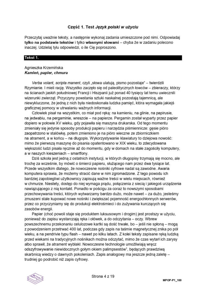 Matura 2026 polski arkusz CKE