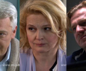 M jak miłość. Marta (Dominika Ostałowska), Jarosław Bilski (Jacek Król), Robert (Zbigniew Stryj)