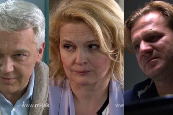 M jak miłość. Marta (Dominika Ostałowska), Jarosław Bilski (Jacek Król), Robert (Zbigniew Stryj)
