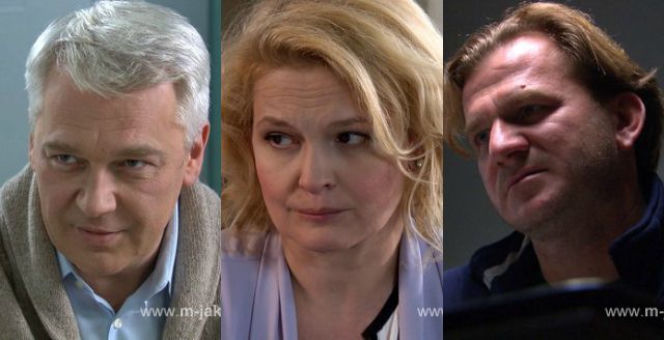 M jak miłość. Marta (Dominika Ostałowska), Jarosław Bilski (Jacek Król), Robert (Zbigniew Stryj)