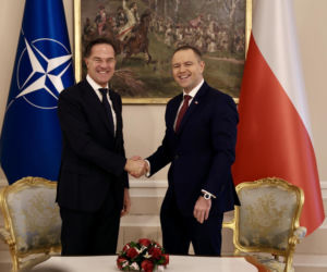 Rutte na spotkaniu z Nawrockim