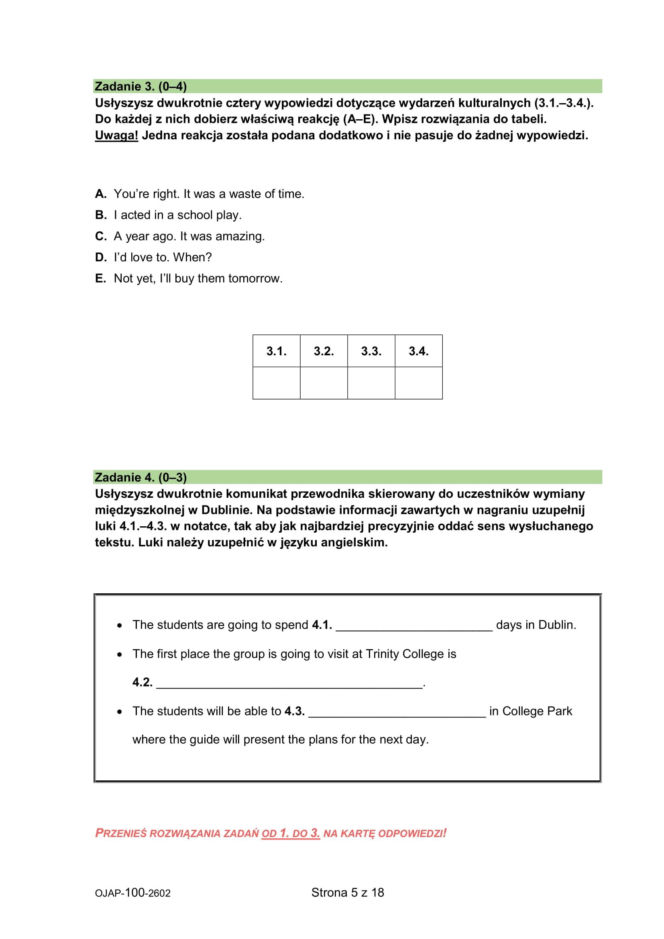 Próbny egzamin ósmoklasisty 2026 CKE: język angielski. Arkusze CKE z angielskiego [14.01.2026]