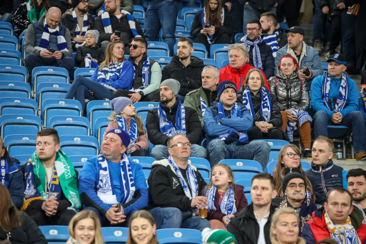 Kibice na meczu Lech Poznań - Warta Poznań