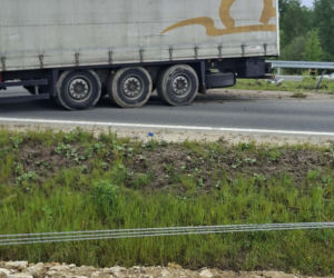 Ciężarówka zablokowała obwodnicę Wąchocka