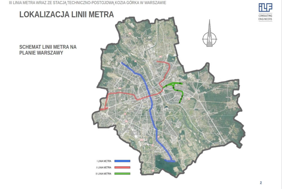 Lokalizacja I etapu 3. linii metra w Warszawie