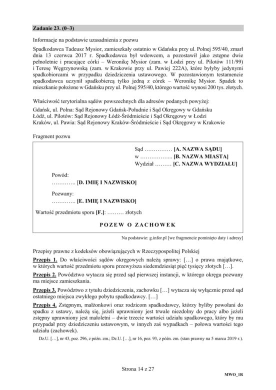 ARKUSZE CKE - Matura z wiedzy o społeczeństwie 2019