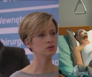 Pierwsza miłość odc. 2090. Sabina (Urszula Dębska), Daga (Anna Szymańczyk), Natan (Krzysztof Kwiatkowski)