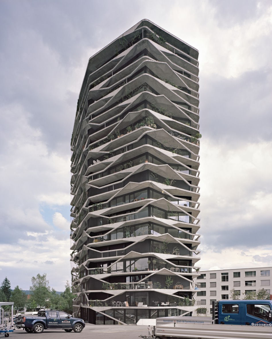 Garden Tower. Wysunięte płyty balkonowe