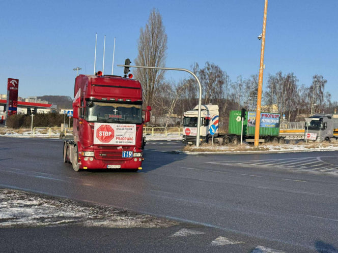 Protest przewoźników na obwodnicy Trójmiasta