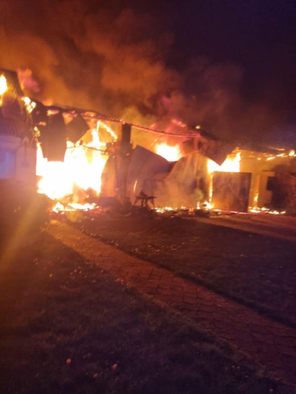 Pożar budynków w Kuźnicy Starej
