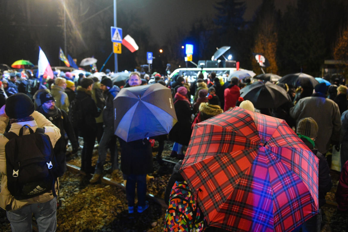 Protest pod domem Jarosława Kaczyńskiego