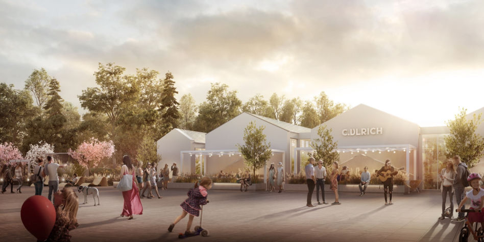 Ogrody Ulricha: WXCA rewitalizuje teren przed centrum handlowym Wola Park [NOWE WIZUALIZACJE]