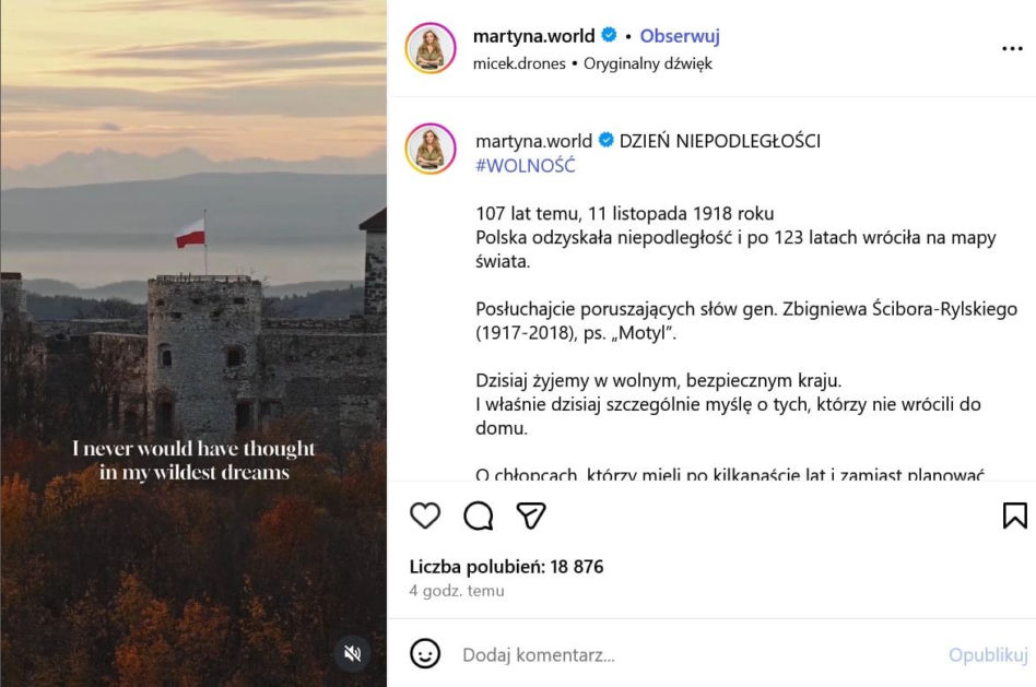 Patriotyczne wpisy gwiazd! Tak 11 listopada uczcili polską wolność