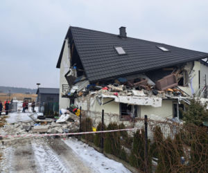 Wybuch domu w Brzezinkach w gminie Masłów