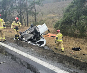 Groźny wypadek pod Toruniem! Zderzyły się osobówka i ciężarówka