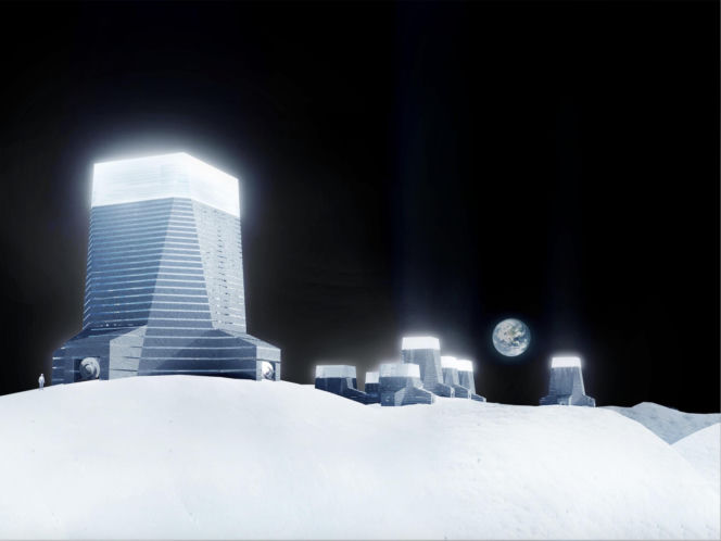 Wizualizacja projektu Lunar Lighthouse (2018)