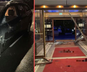 Szokujący rajd Anglika na Dolnym Śląsku. Mazda wbiła się w hotel