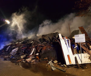 Michałowo. Pożar budynku, w którym kiedyś mieścił się urząd gminy [30.11.2020]