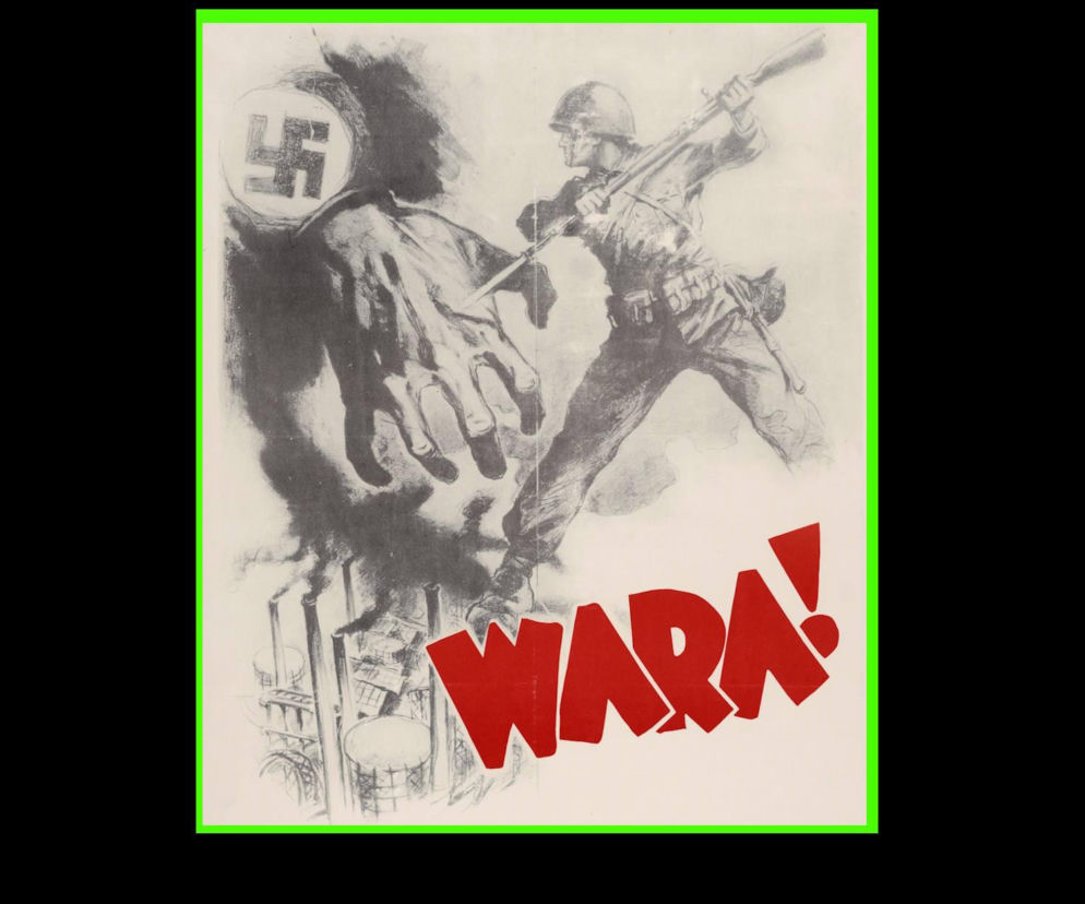 Polski żołnierz z karabinem odpiera atak wielkiej dłoni ze swastyką. O walkach w 1939 r. czytaj na SE Portal Obronny.