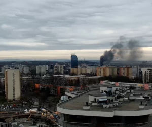 Potężny pożar w centrum Krakowa