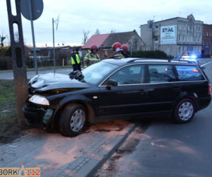 Kluczbork. Uciekał przed policją, staranował słup. Pradziwe problemy zaczeły się później