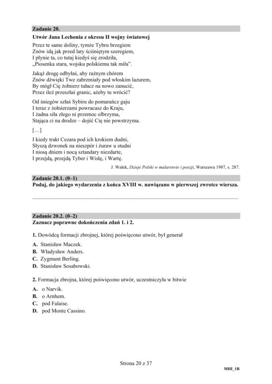 ARKUSZE CKE - Matura historia 2019