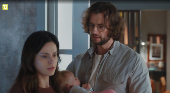 M jak miłość. Kasia (Paulina Lasota), Mariusz (Mateusz Mosiewicz), Zosia