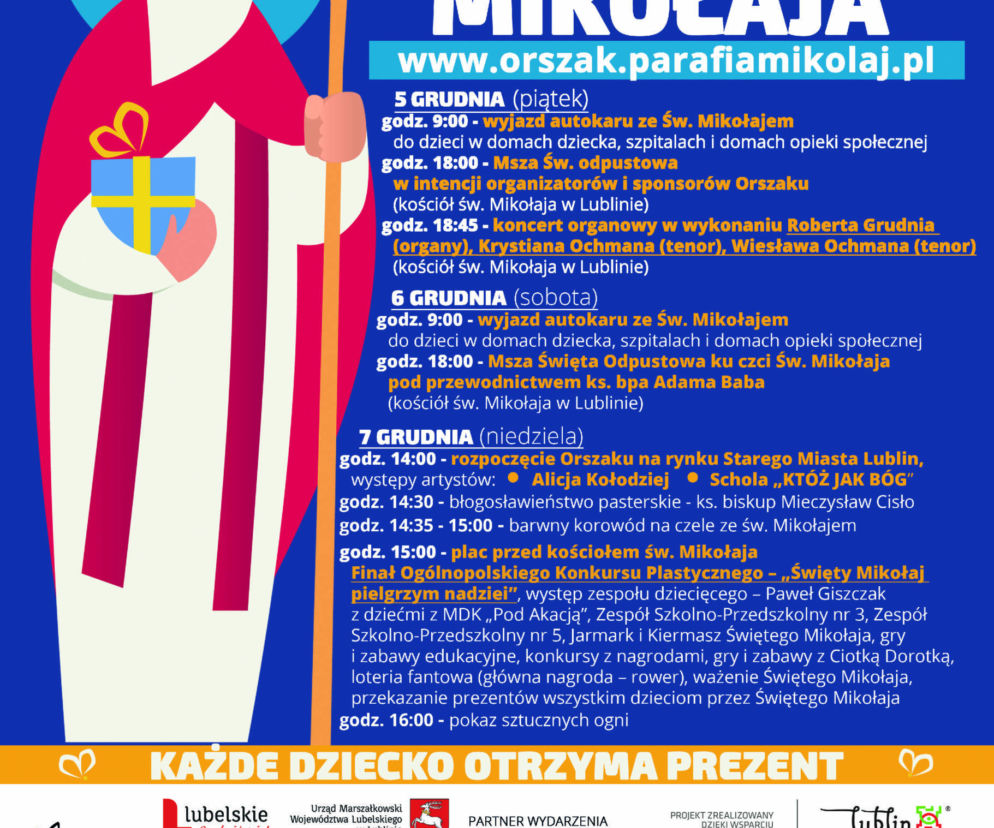 Orszak Świętego Mikołaja w Lublinie - plakat