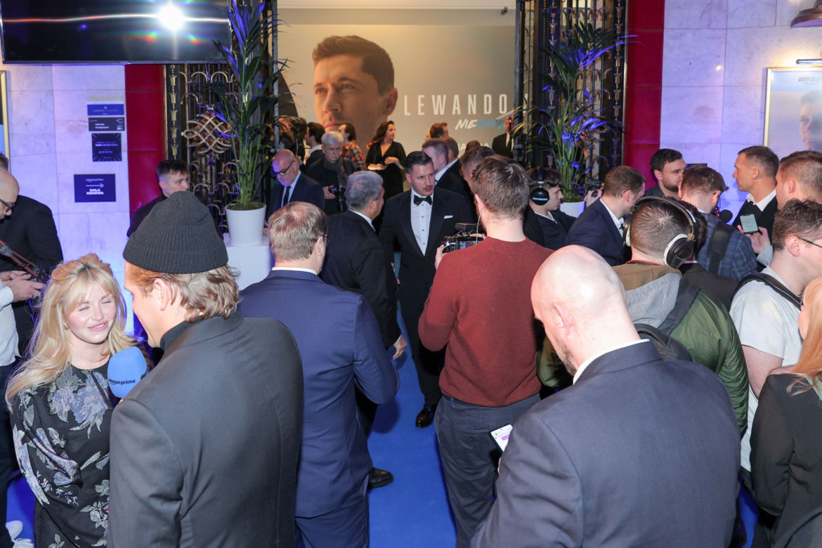 Robert Lewandowski na premierze filmu Nieznany