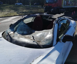Audi R8 V10 rozbite na obwodnicy Tarnowa
