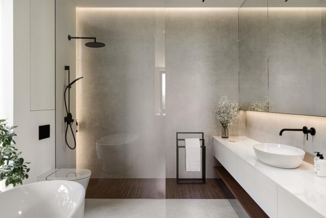 Wnętrza nowoczesnej willi 480 m² z basenem i sauną
