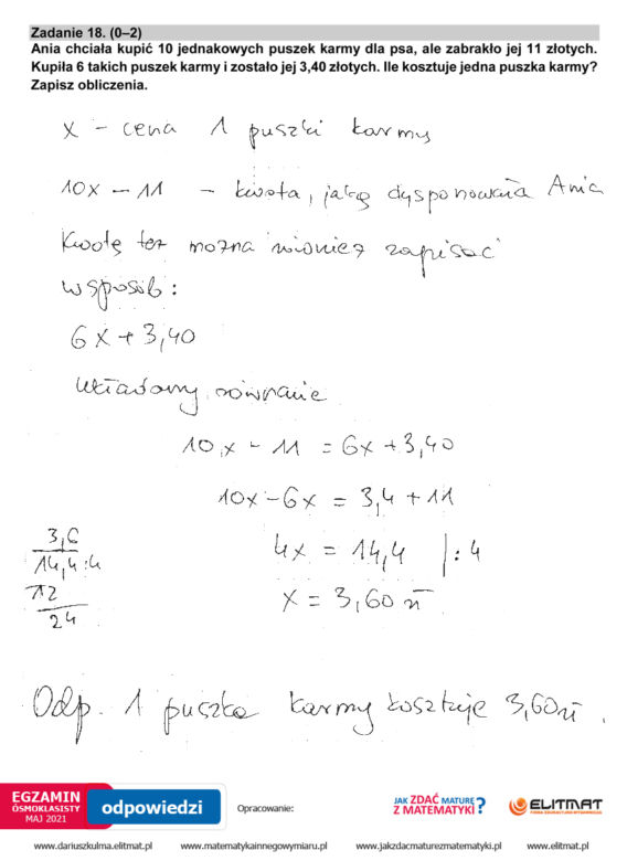 Egzamin ósmoklasisty 2021 matematyka. Arkusze CKE, pytania, odpowiedzi [26.05.2021]