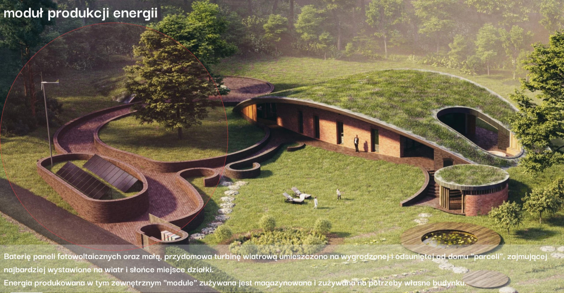 Projekt domu ziemianki ArchiTerra III pracowni TXMA