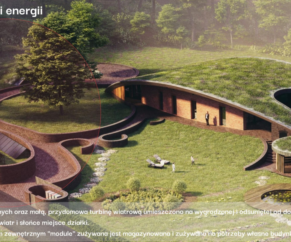 Projekt domu ziemianki ArchiTerra III pracowni TXMA