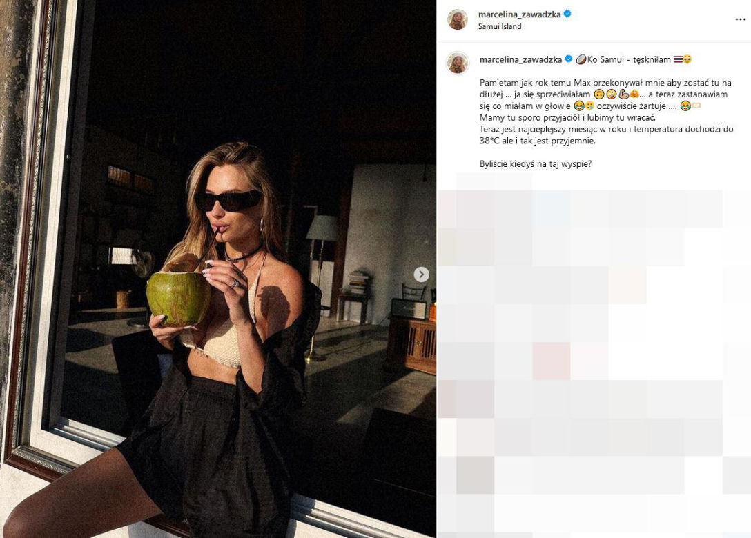 Marcelina uciekła z Polski przed chłodem