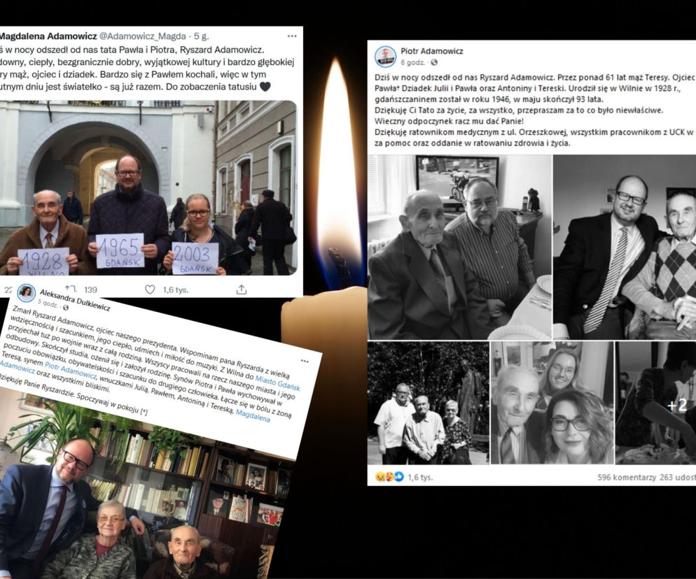 Nie żyje Ryszard Adamowicz. Ojciec zamordowanego prezydenta Gdańska Pawła Adamowicza miał 93 lata
