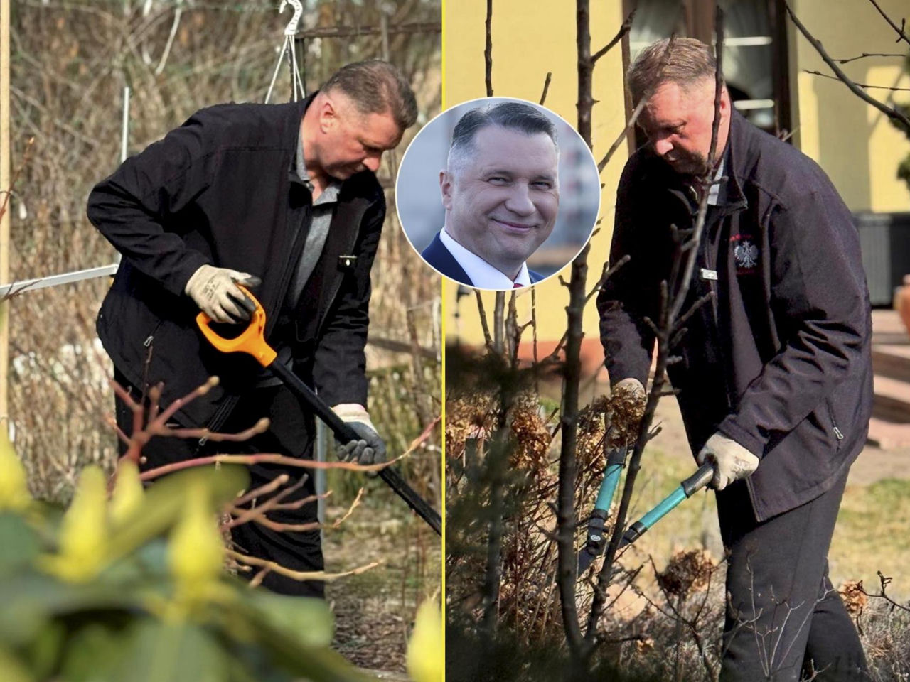 Smerf Poeta robi porządki przed polityczną batalią. Zaczął od ogrodu, a w nim…