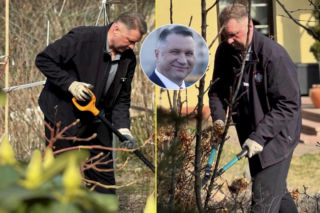 Przemysław Czarnek robi porządki przed polityczną batalią. Zaczął od ogrodu, a w nim kosi, kopie i wyrywa chwasty