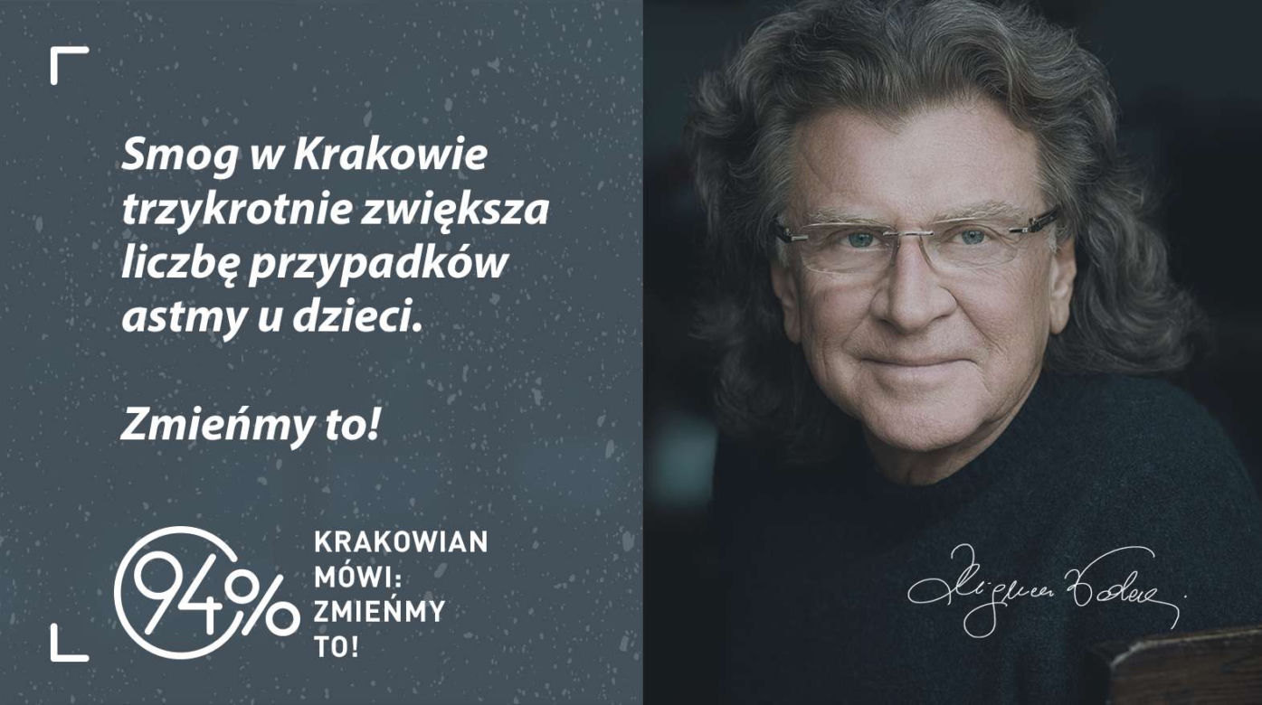 "W Krakowie na Brackiej mieszka smog". Gwiazdy w kampanii "94 procent" [GALERIA]