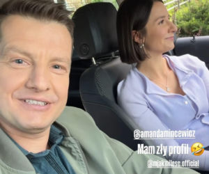M jak miłość po wakacjach. Agnes (Amanda Mincewicz), Paweł (Rafał Mroczek) na planie
