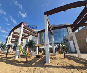 Nowa plaża w Białymstoku przy galerii Białej. Palmy, leżaki, piasek [ZDJĘCIA]