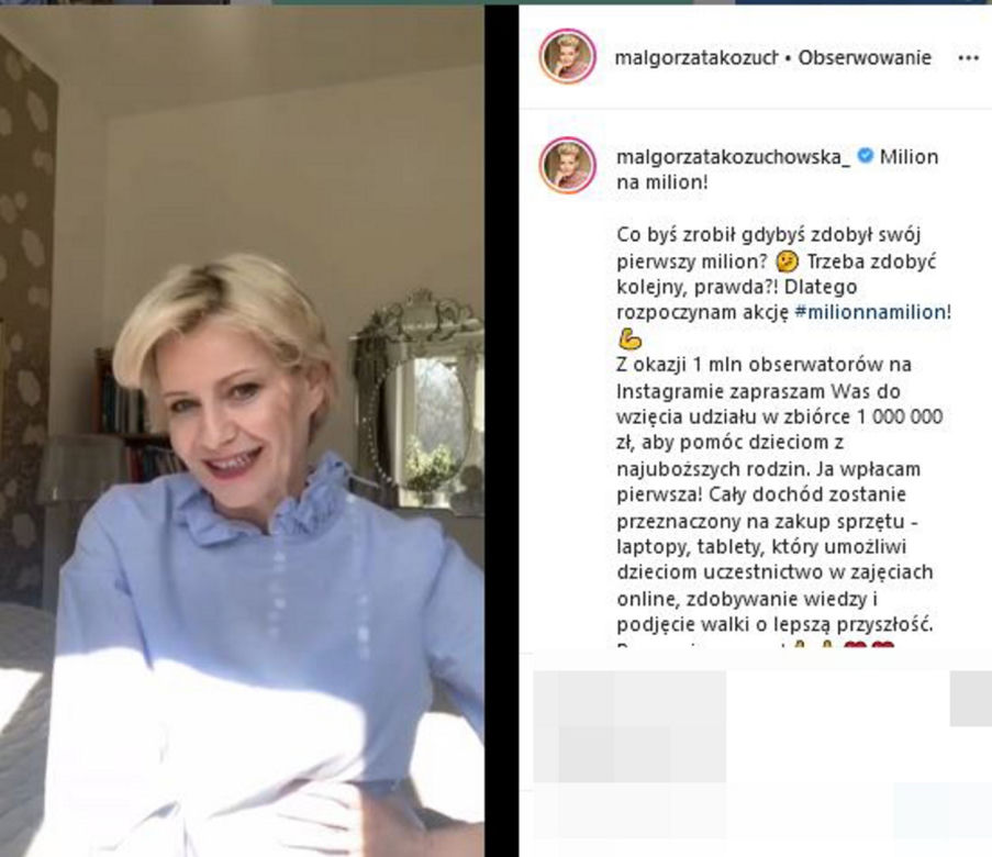 Małgorzata Kożuchowska chroni mamę przed wirusem